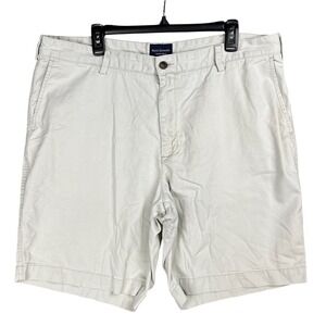 Reed Edward Beige Chino Flat Front Summer Wash Shorts‎ Mens 38  Coastal Preppy